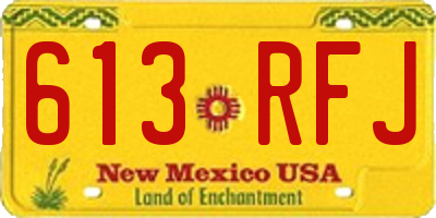 NM license plate 613RFJ