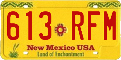 NM license plate 613RFM