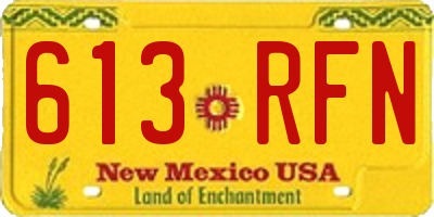 NM license plate 613RFN