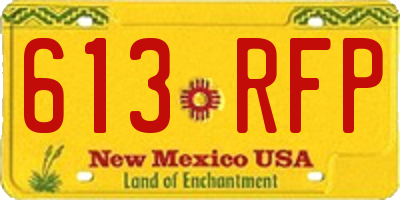 NM license plate 613RFP