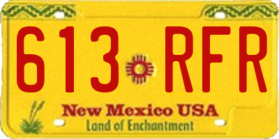 NM license plate 613RFR