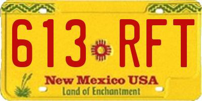 NM license plate 613RFT