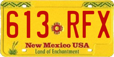 NM license plate 613RFX