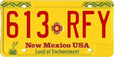 NM license plate 613RFY