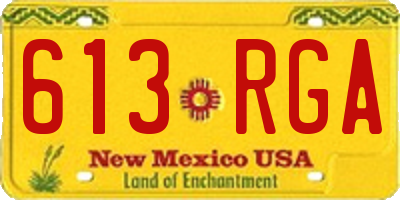 NM license plate 613RGA