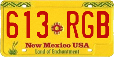 NM license plate 613RGB