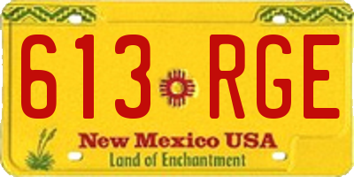NM license plate 613RGE