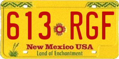 NM license plate 613RGF