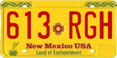 NM license plate 613RGH
