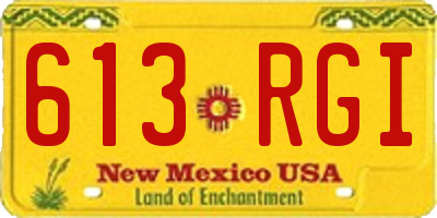 NM license plate 613RGI