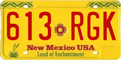 NM license plate 613RGK