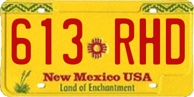 NM license plate 613RHD