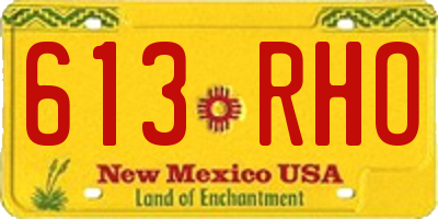NM license plate 613RHO