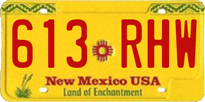 NM license plate 613RHW