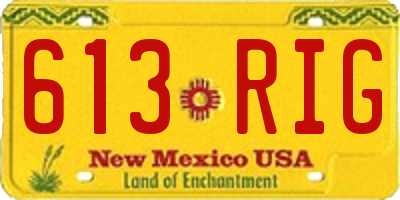 NM license plate 613RIG