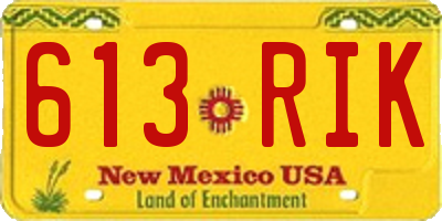NM license plate 613RIK