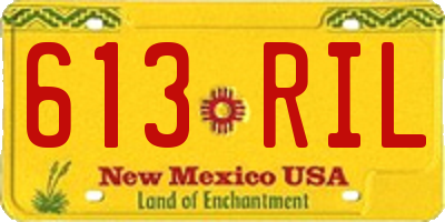 NM license plate 613RIL