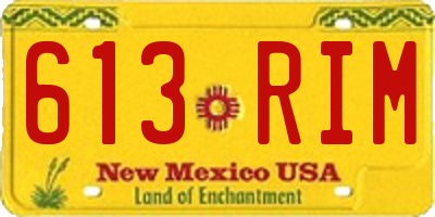 NM license plate 613RIM