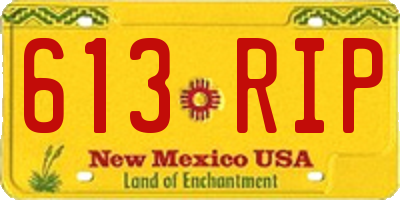 NM license plate 613RIP