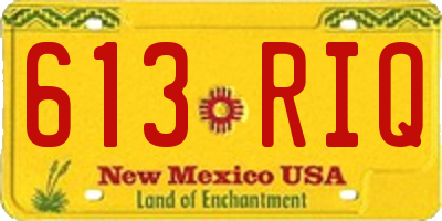NM license plate 613RIQ