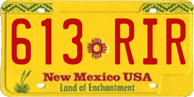 NM license plate 613RIR