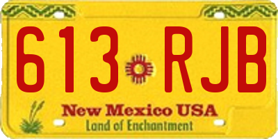 NM license plate 613RJB