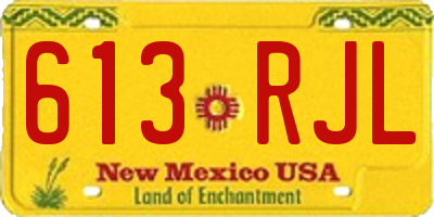 NM license plate 613RJL