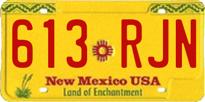 NM license plate 613RJN