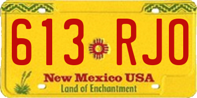 NM license plate 613RJO