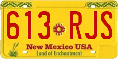 NM license plate 613RJS