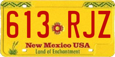 NM license plate 613RJZ