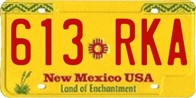 NM license plate 613RKA