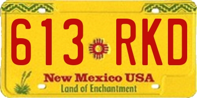 NM license plate 613RKD