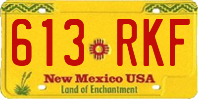 NM license plate 613RKF