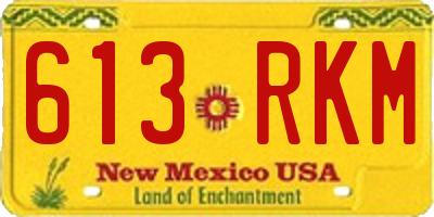 NM license plate 613RKM