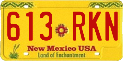 NM license plate 613RKN