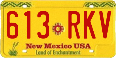 NM license plate 613RKV