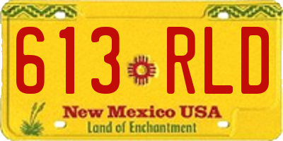 NM license plate 613RLD