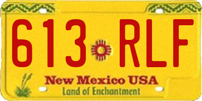 NM license plate 613RLF