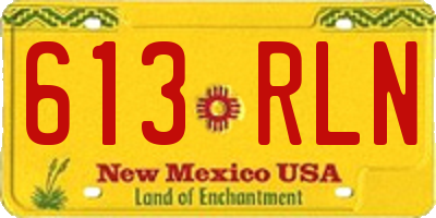 NM license plate 613RLN