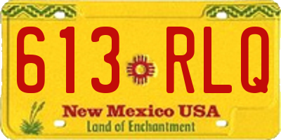 NM license plate 613RLQ