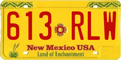 NM license plate 613RLW