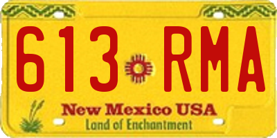 NM license plate 613RMA
