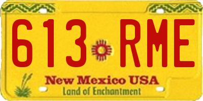 NM license plate 613RME
