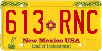 NM license plate 613RNC