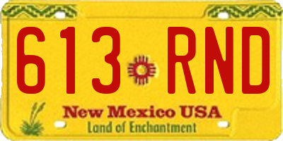 NM license plate 613RND