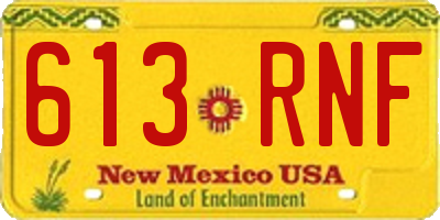 NM license plate 613RNF