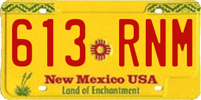 NM license plate 613RNM