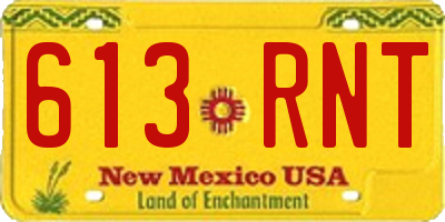 NM license plate 613RNT