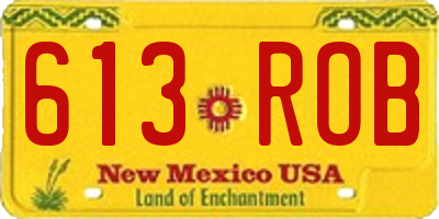 NM license plate 613ROB